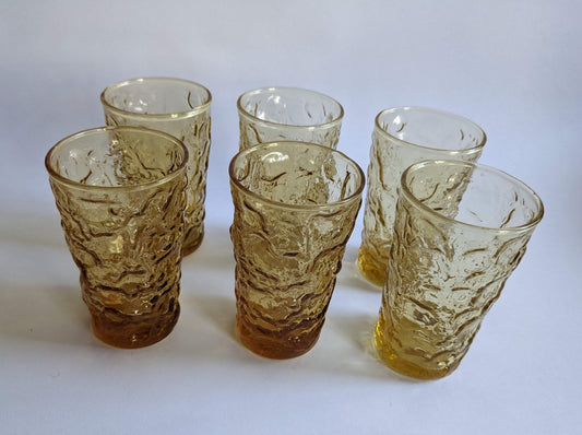 Vintage Anchor Hocking Amber Lido Small Tumblers- 6 AvailableSold Individually
