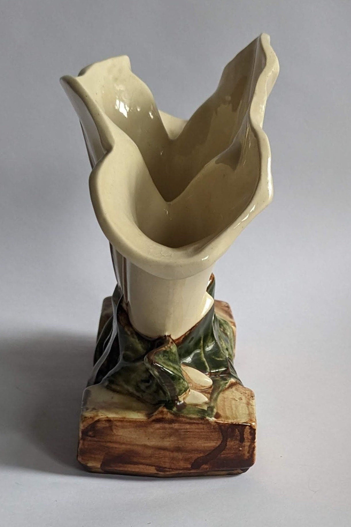 McCoy Pottery Lovely Hand Painted Three Calla Lilly Vase - Early Mid Century Pottery