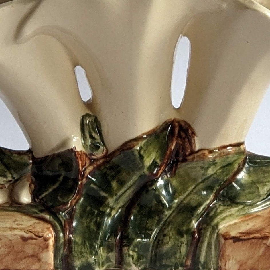 McCoy Pottery Lovely Hand Painted Three Calla Lilly Vase - Early Mid Century Pottery