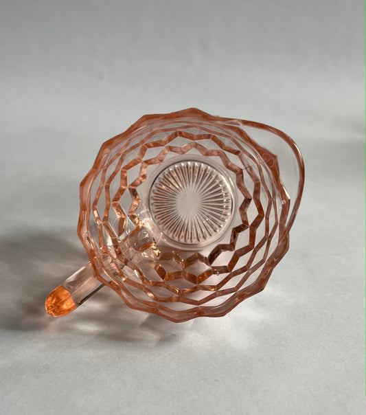 Jeannette Glass Co - Pink Windsor Diamond - Creamer Pitcher - Jeannette Glass Company - Depression Glass