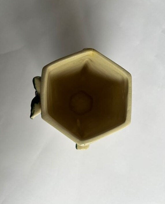 McCoy Vase With Rose - Vintage 1940s McCoy - Small  McCoy Blossom Time Vase