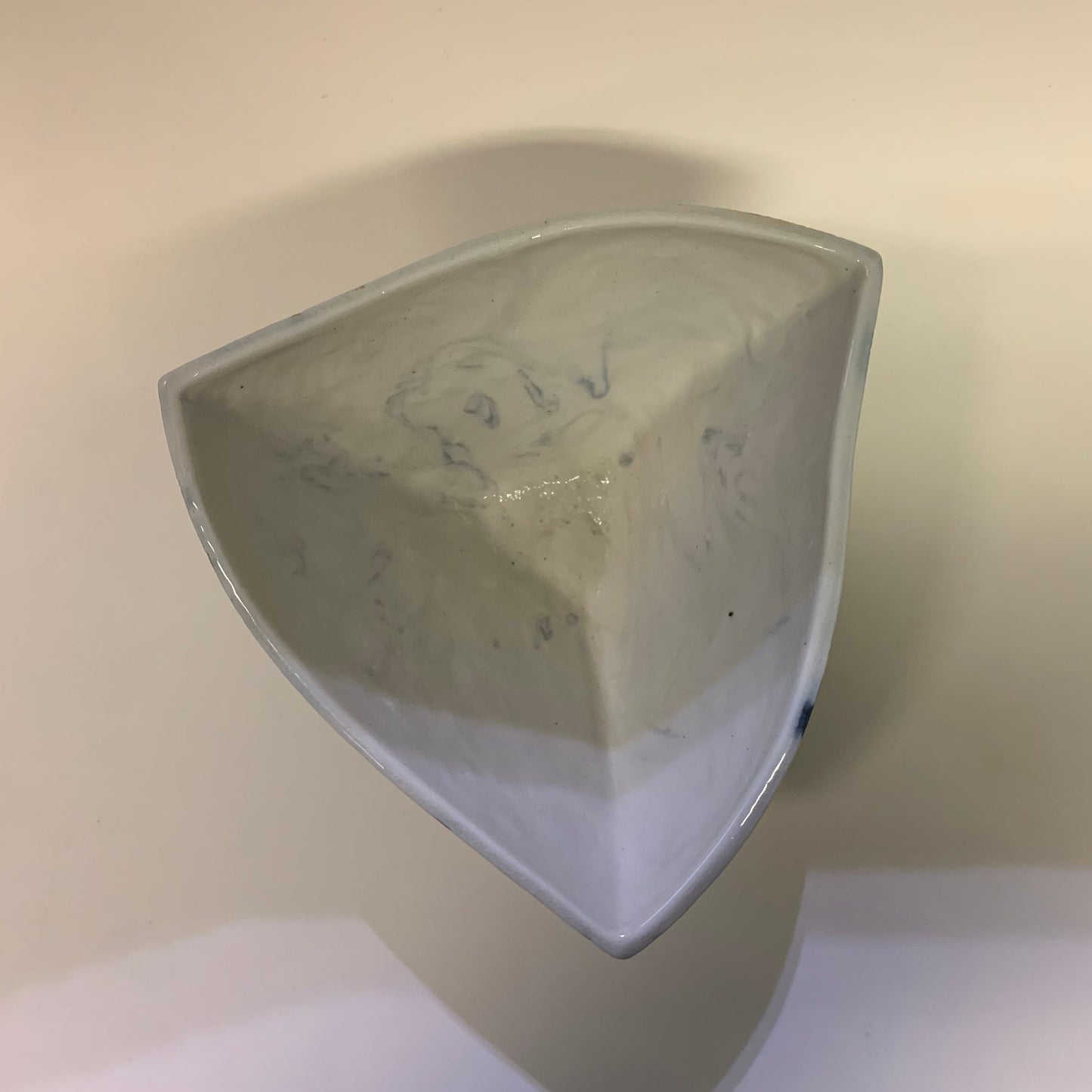 Handmade Triangular Art Bowl - Geometric Ceramic - Jewelry Catch-all - Mid Century Art Pottery