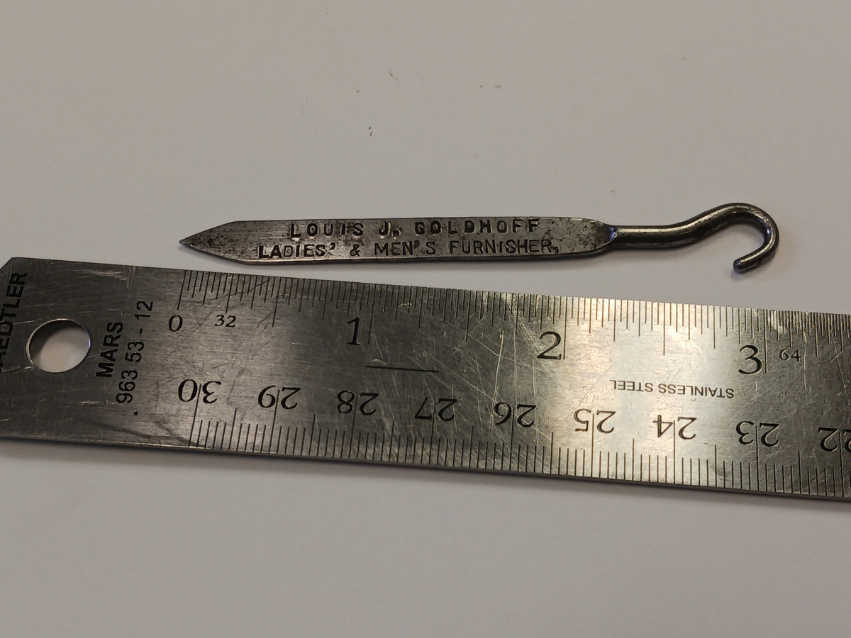 Early 1900s Shoe Button Hook - Vintage Small Business Item - Antique High Top Shoe Button Pull
