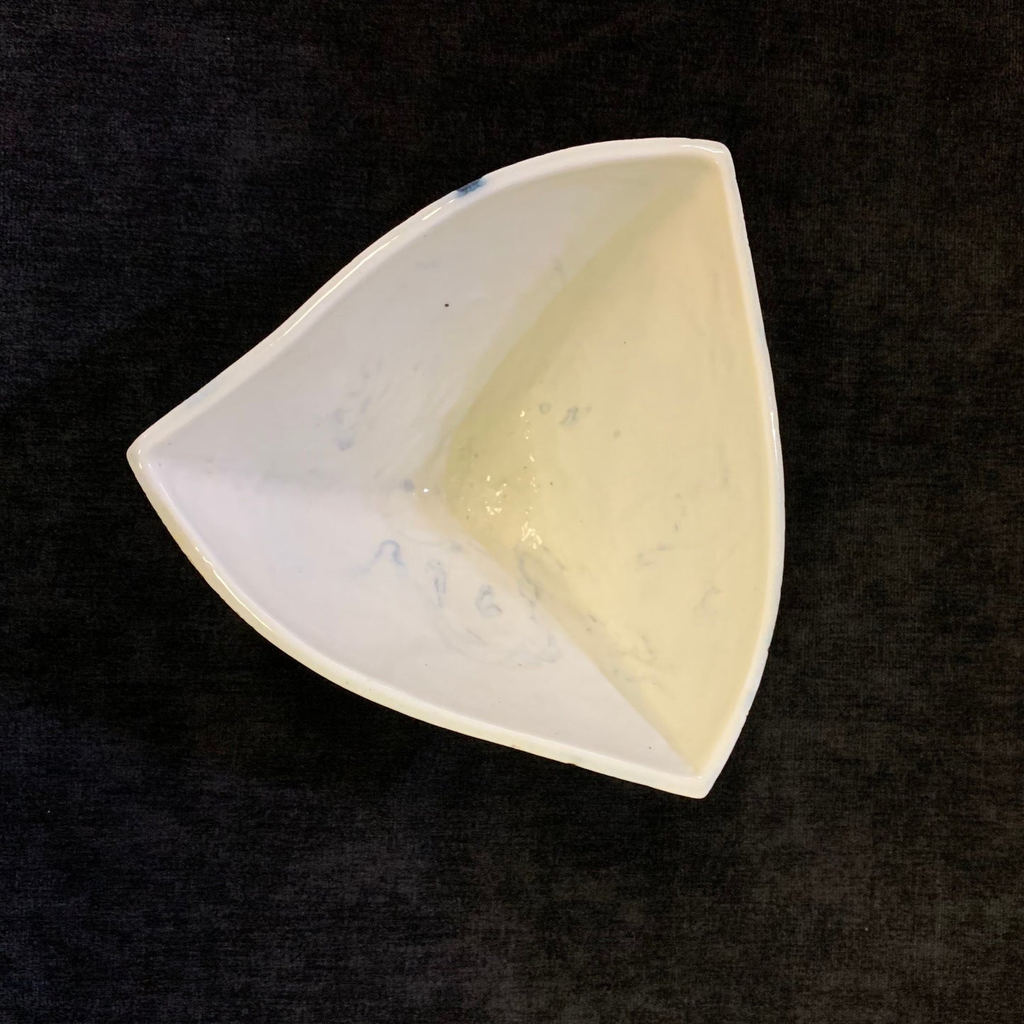 Handmade Triangular Art Bowl - Geometric Ceramic - Jewelry Catch-all - Mid Century Art Pottery