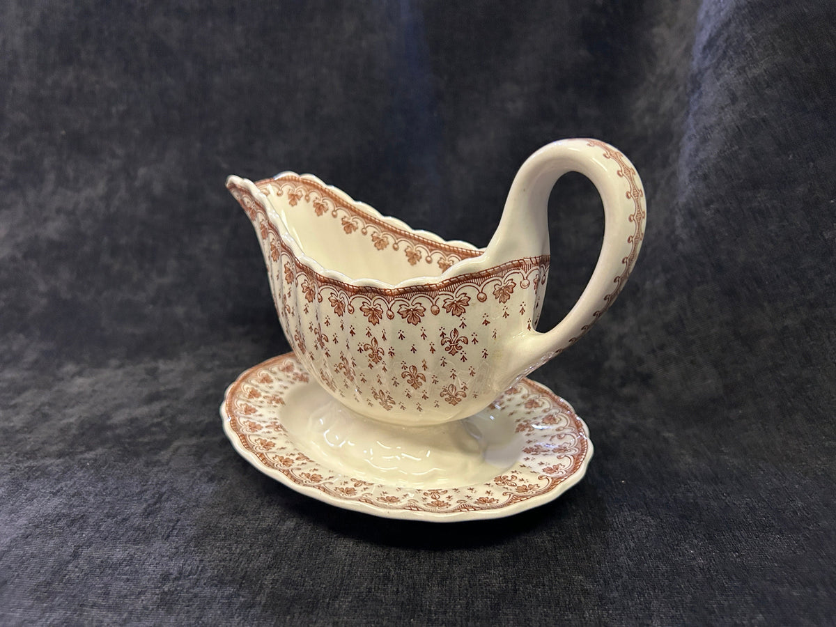 Copeland Spode - Gravy Boat - Fleur De Lis Pattern - Vintage Gravy Boat