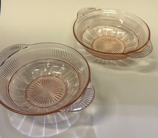 Coronation Pattern Custard/Fruit Bowls - Anchor Hocking Pink Depression Glass - 5.5 inch - 3 Sold Individually