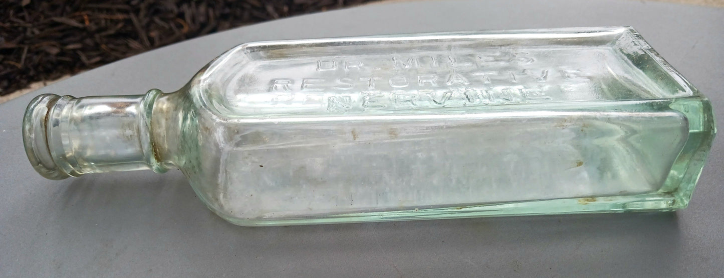 Dr. Miles Restorative Nervine Bottle - Vintage Medical Prescription Bottles - 1890s Medical Collectibles - Quack Medicine Bottle