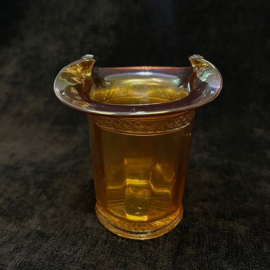 Marigold Carnival Glass Top Hat - Vintage