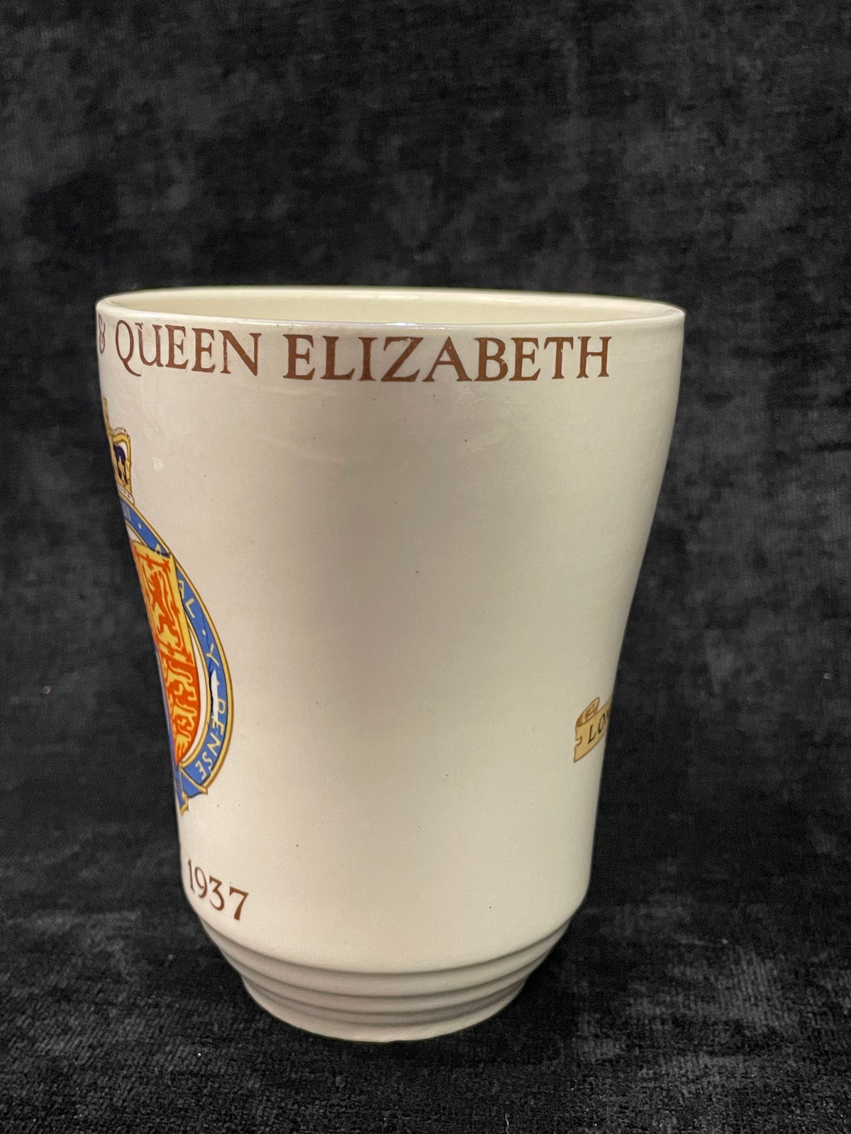 King George VI & Queen Elizabeth Coronation Cup - May 1937 Souvenir- Losol Ware Burslem - Pims Cup for the British Lady