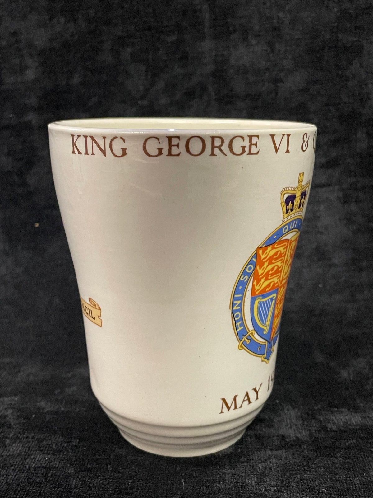 King George VI & Queen Elizabeth Coronation Cup - May 1937 Souvenir- Losol Ware Burslem - Pims Cup for the British Lady