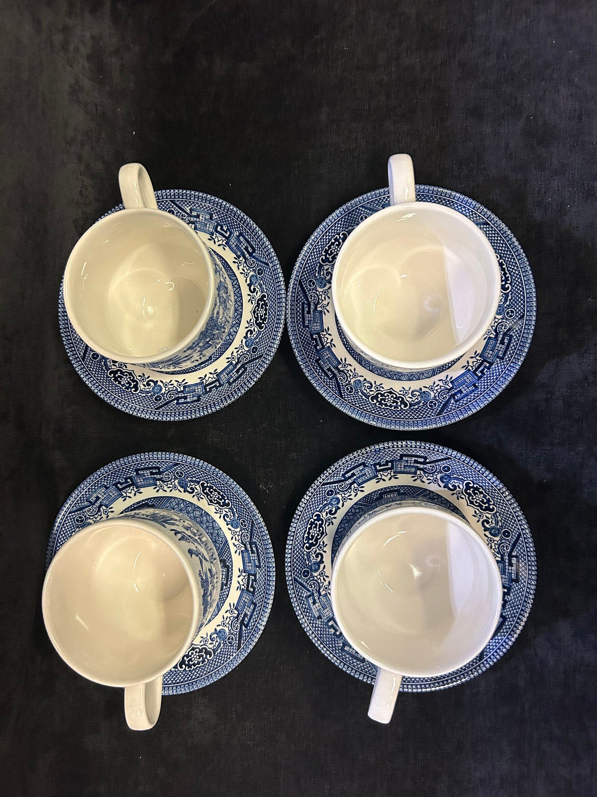 Blue Willow by Churchill - Coffee Cup with Saucer Set - Churchill Made in England - Sold in Sets of 2
