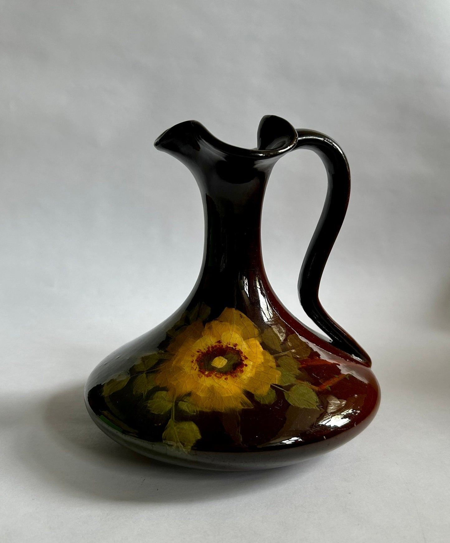 Weller Louwelsa Hand Painted Flower Pitcher/ Ewer #487 - Vintage Weller Pottery