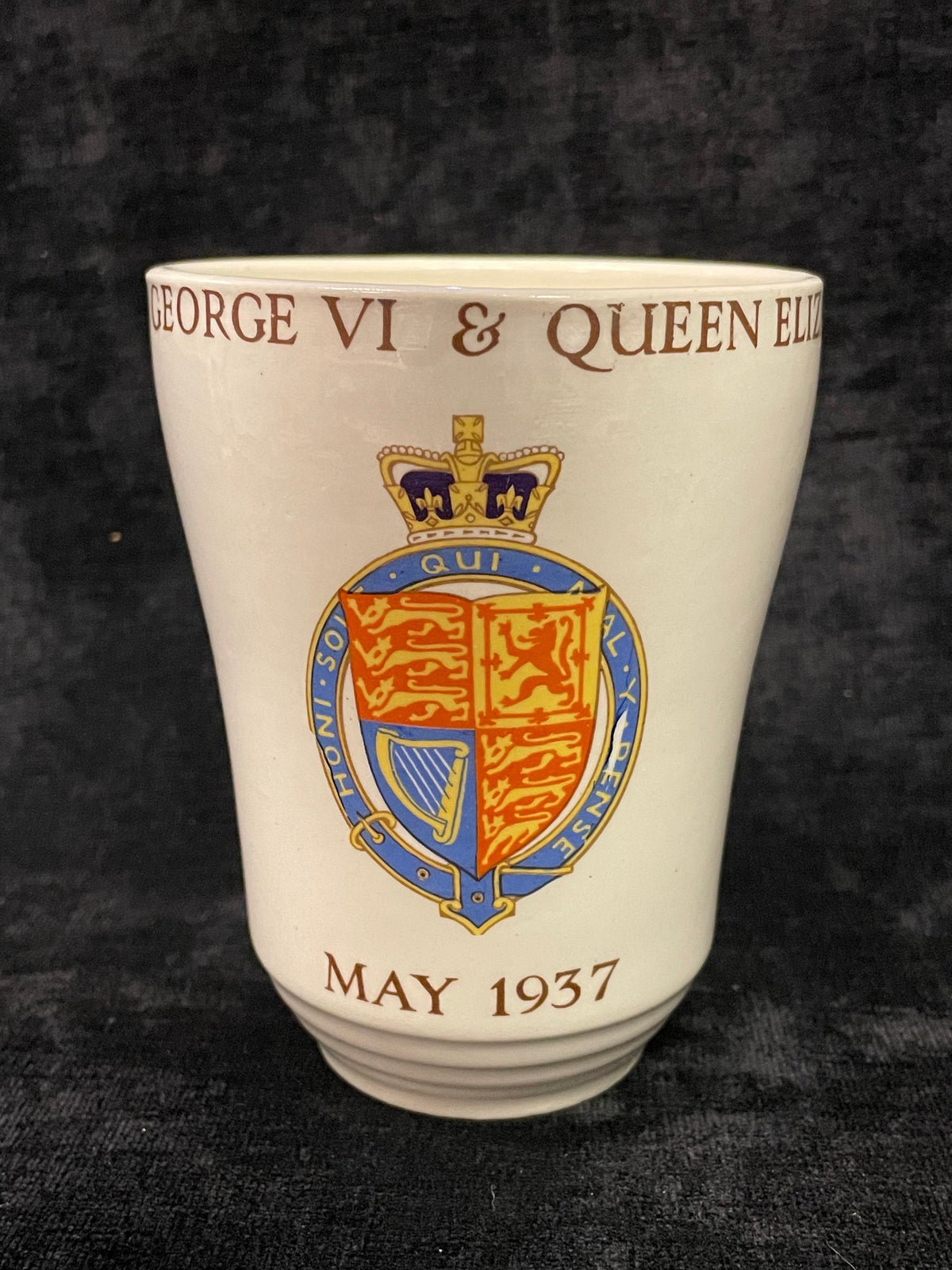 King George VI & Queen Elizabeth Coronation Cup - May 1937 Souvenir- Losol Ware Burslem - Pims Cup for the British Lady