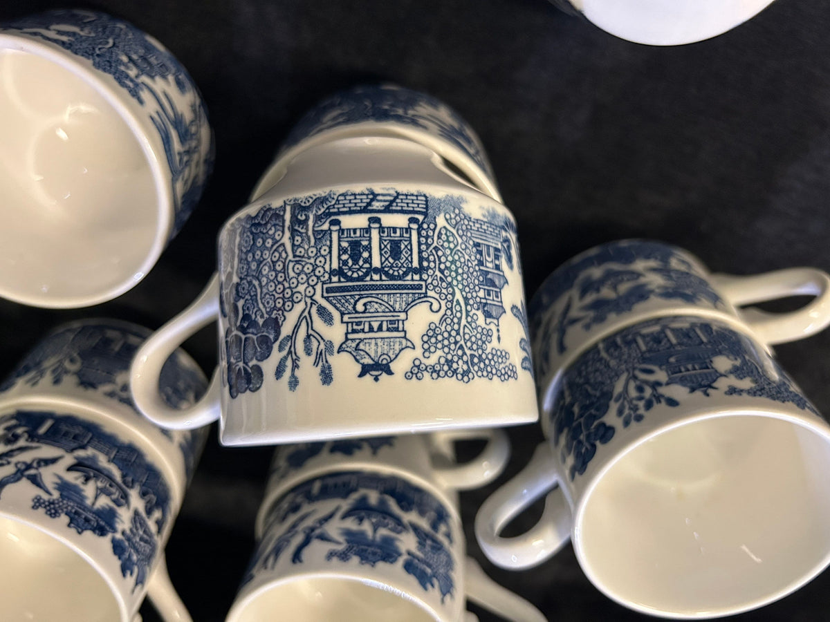 Churchill Blue Willow Cups - Marked on base Churchill England