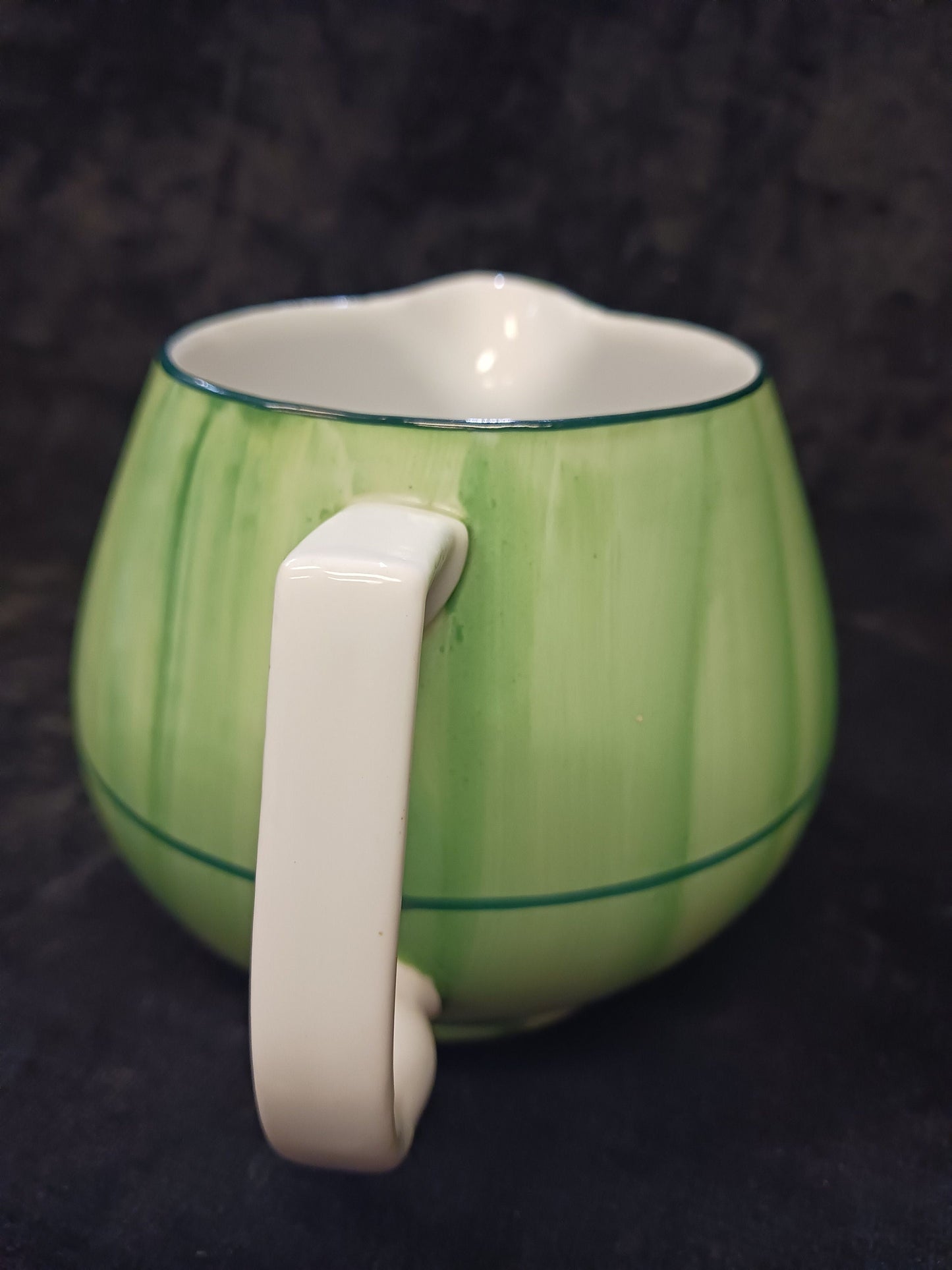Green Hand Painted Erphila Milk Pitcher - Made in Czechoslovakia - Post 1920s Imports