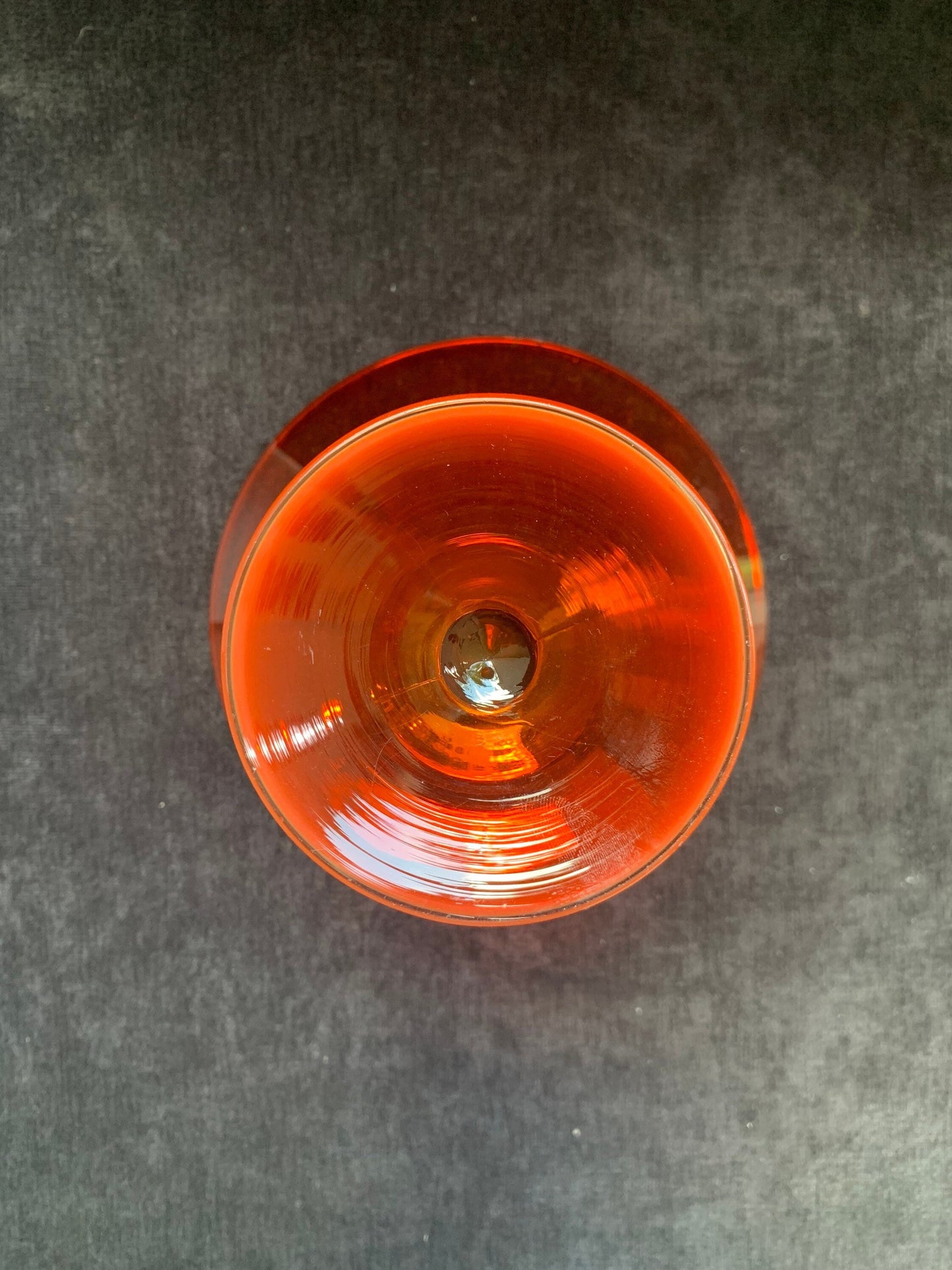 Red and yellow Glass,  Flambe Dish, Flambe Pedestal Candy Dish, Mid Century Modern