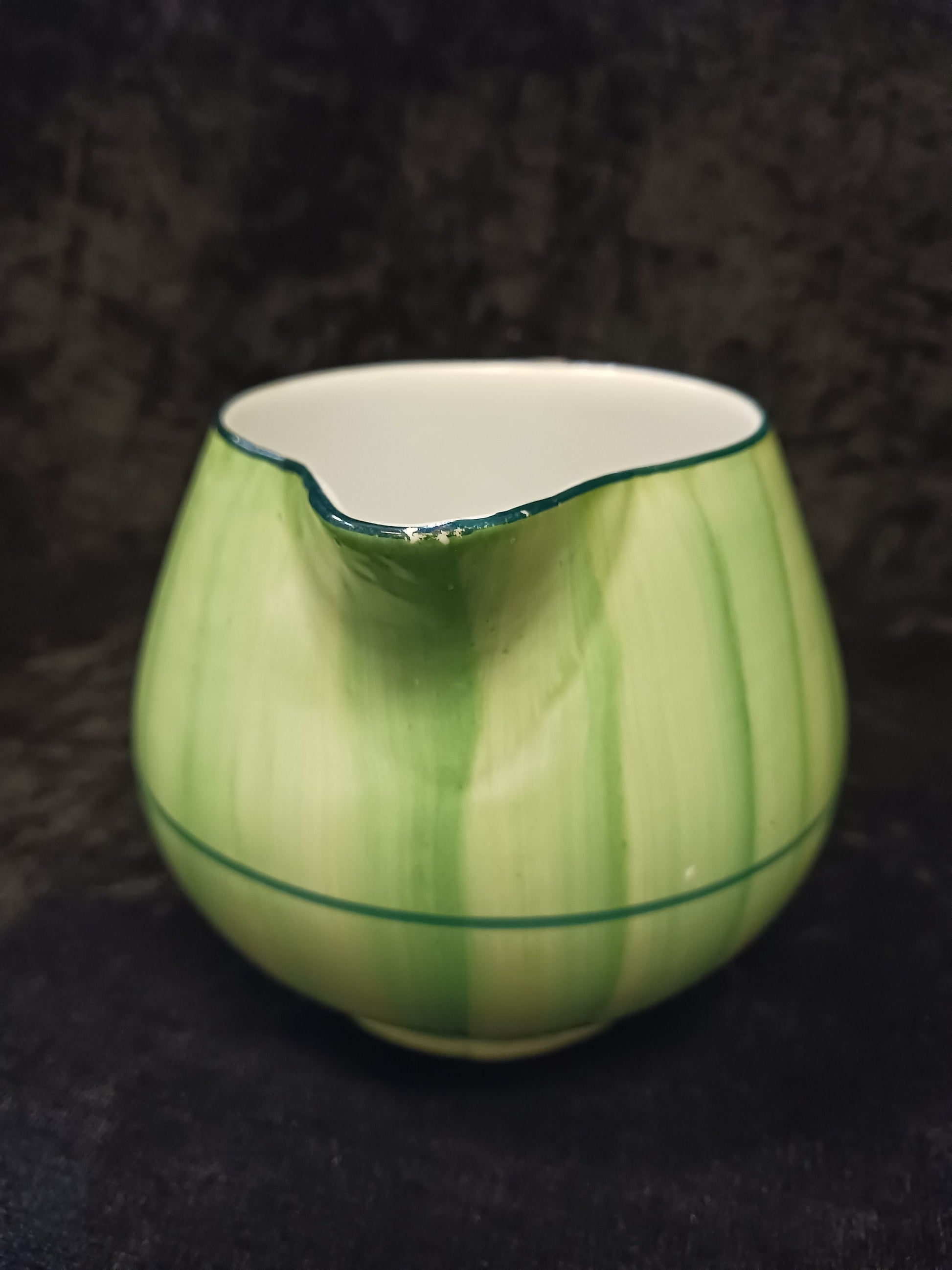 Green Hand Painted Erphila Milk Pitcher - Made in Czechoslovakia - Post 1920s Imports