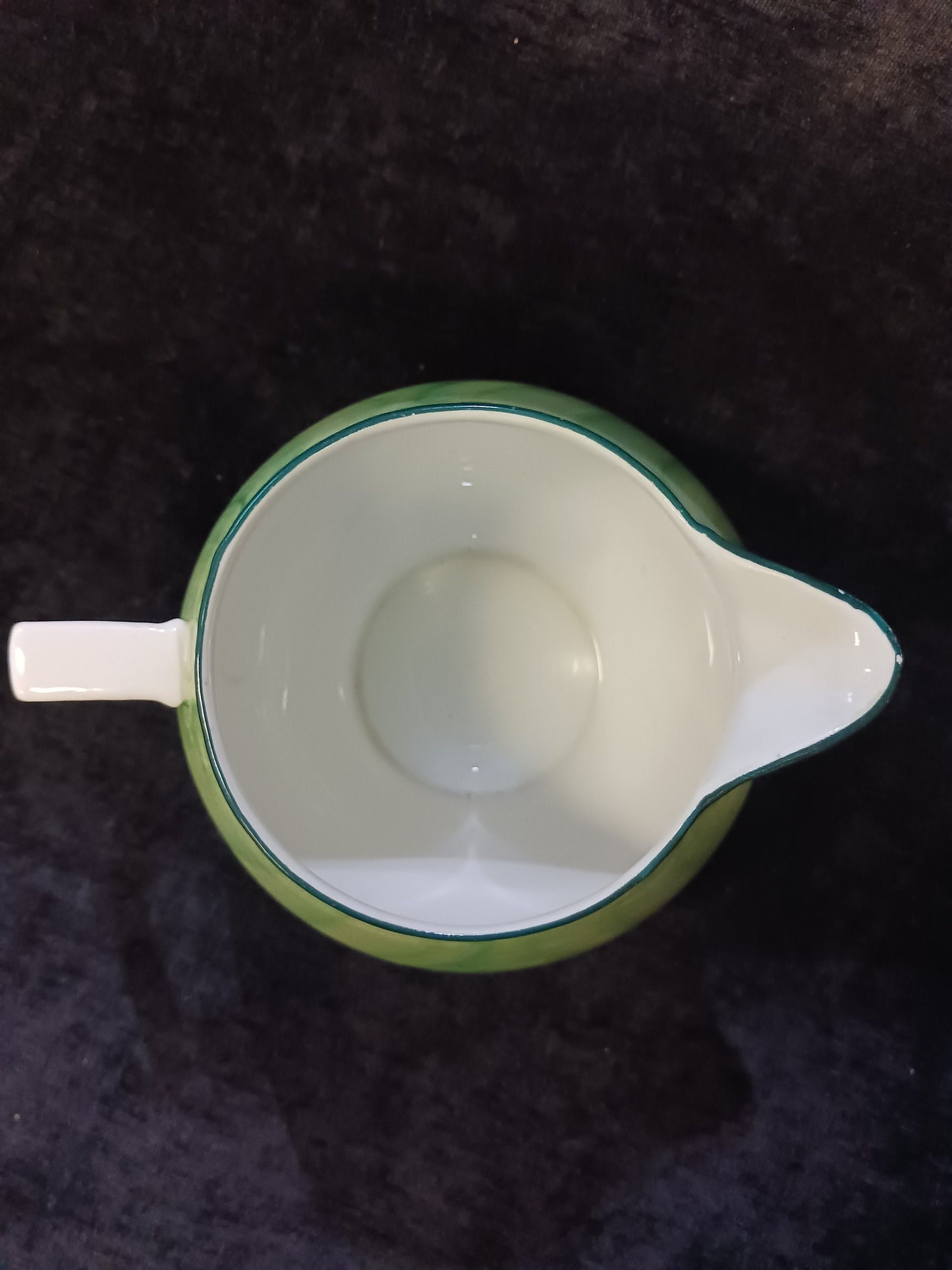 Green Hand Painted Erphila Milk Pitcher - Made in Czechoslovakia - Post 1920s Imports
