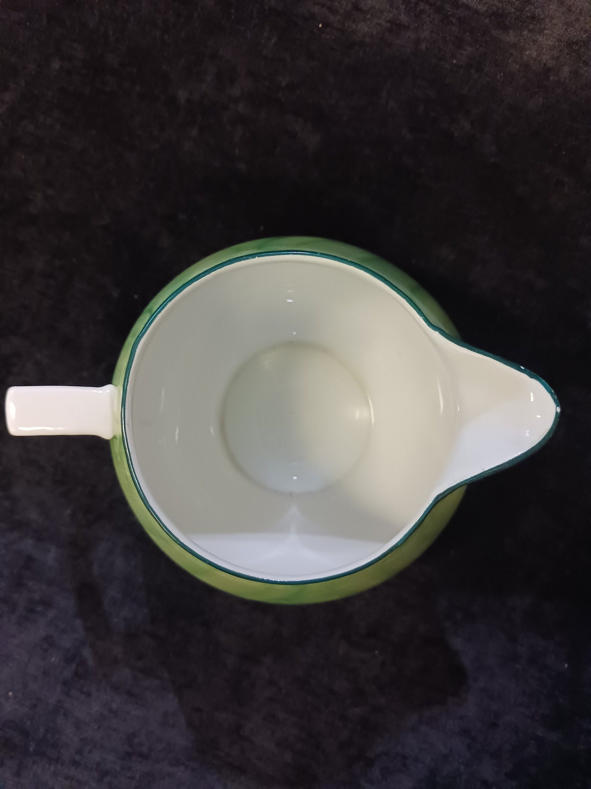 Green Hand Painted Erphila Milk Pitcher - Made in Czechoslovakia - Post 1920s Imports