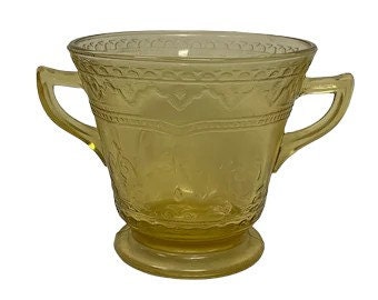 Madrid Amber Sugar Bowl with Handles - Federal Glass - Depression Glass