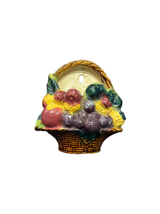 Hanging Fruit Basket Wall Pocket - Made in Japan - Retro Wall Pocket, Kitchen Decor