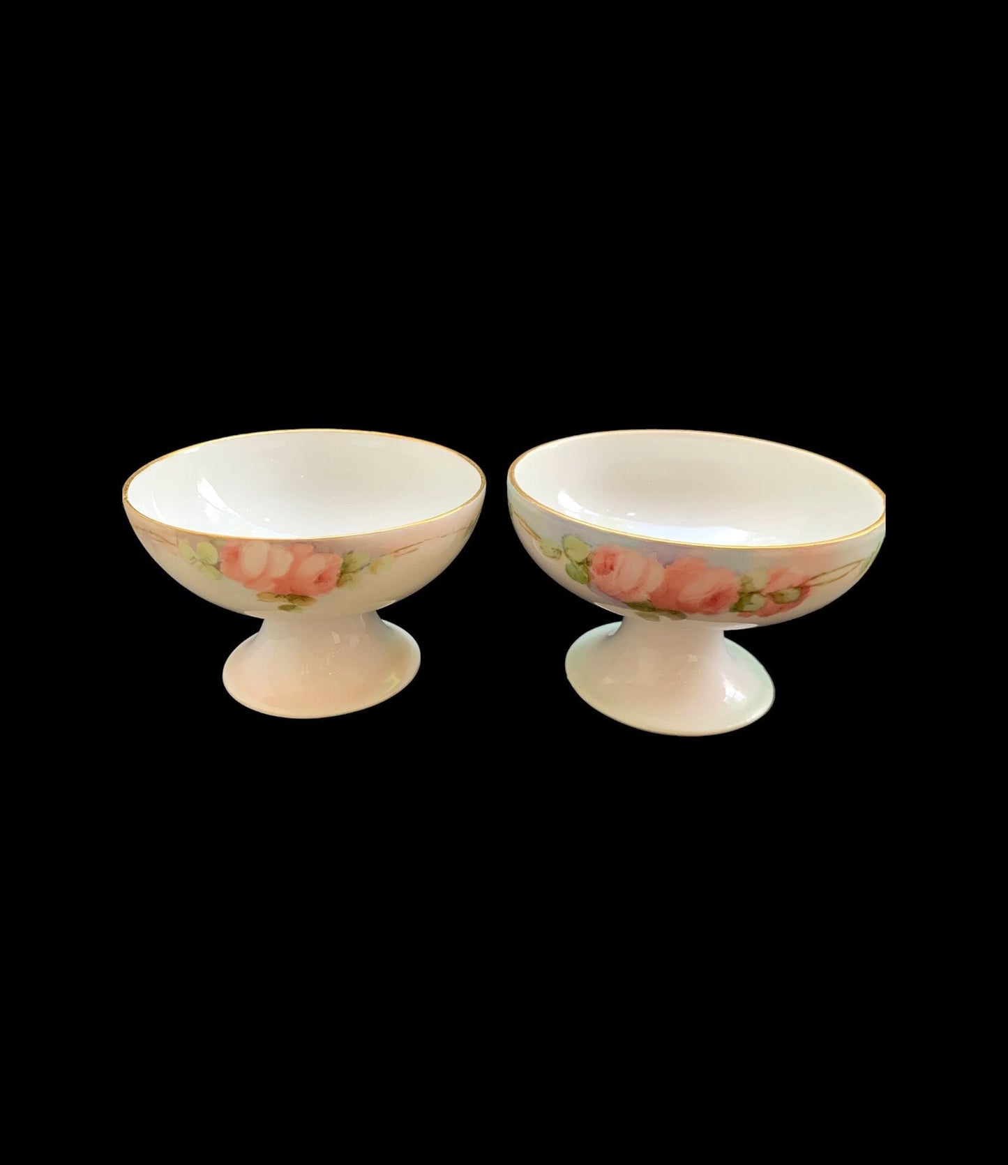 Hand Painted DC France Maley Design, Compote Dishes - Set of 2 - Vintage