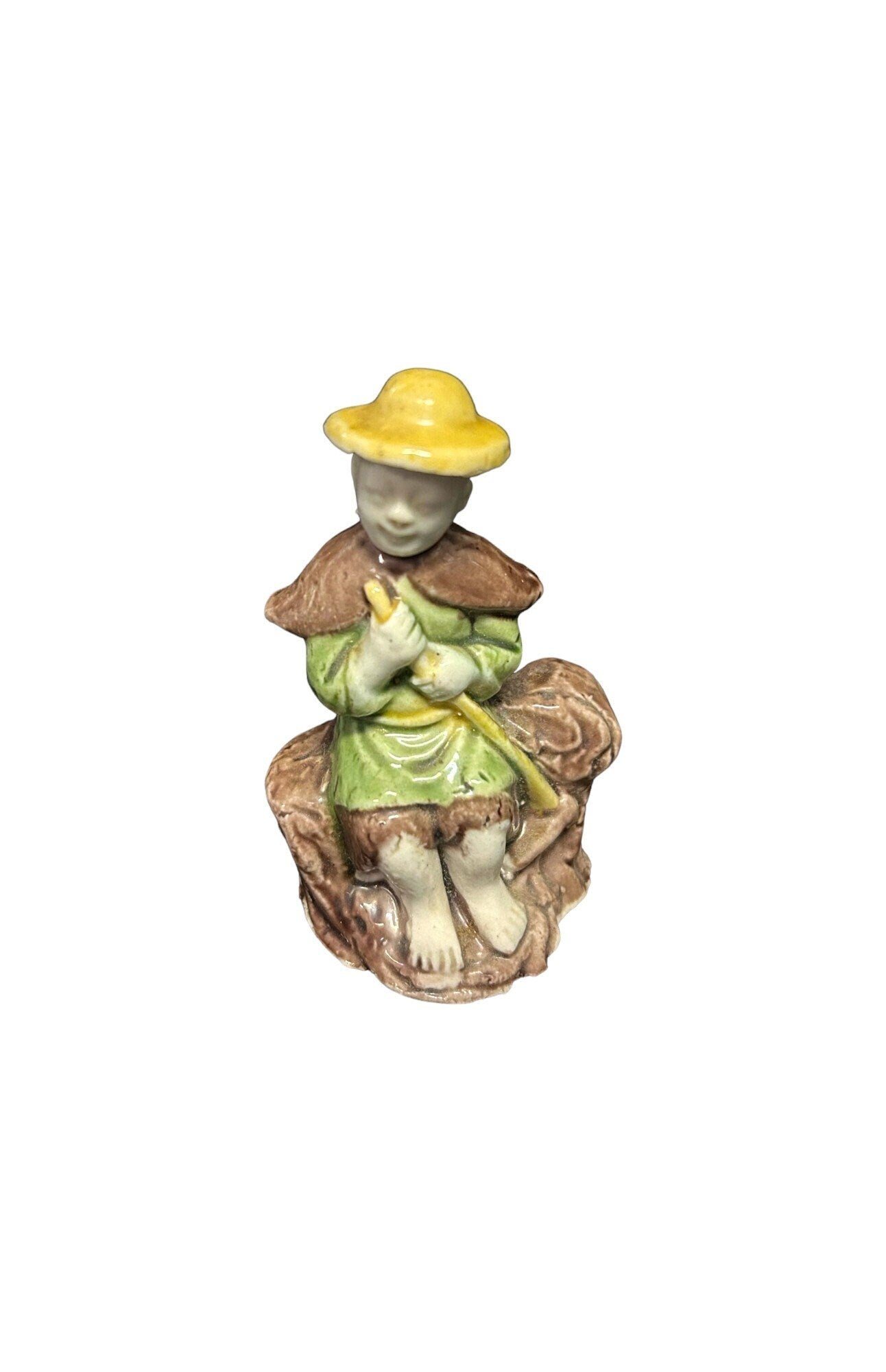 Chinese Mudman Character - Young Man with Scythe - Chinese Mudman - Antique Figurine