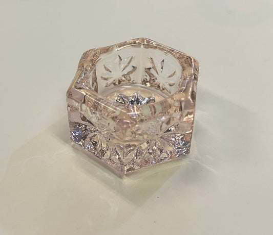 Salt Cellar - Pink Depression Glass - Rose Colored Glass With Star Pattern