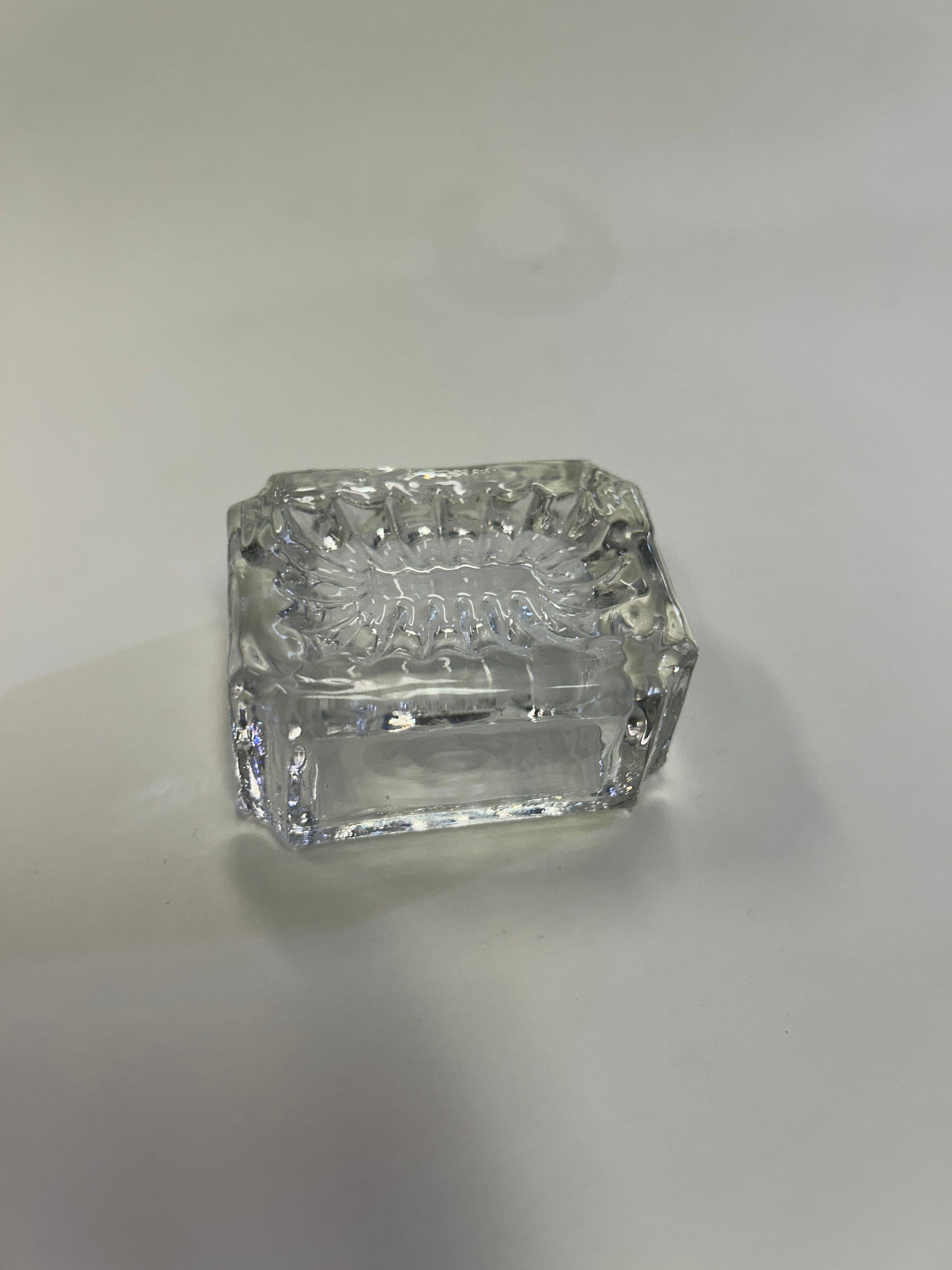 Crystal Salt Cellars - Rectangular Shaped - Perfect Condition - Sold as set