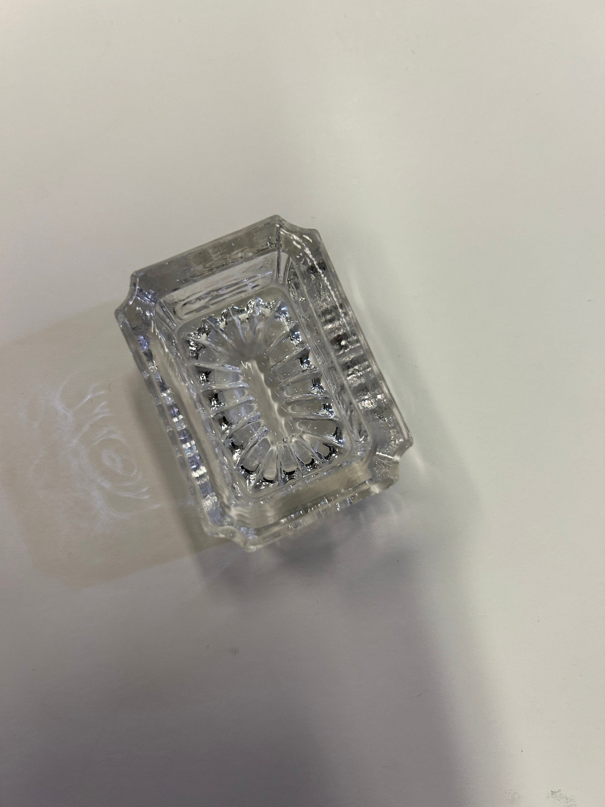 Crystal Salt Cellars - Rectangular Shaped - Perfect Condition - Sold as set