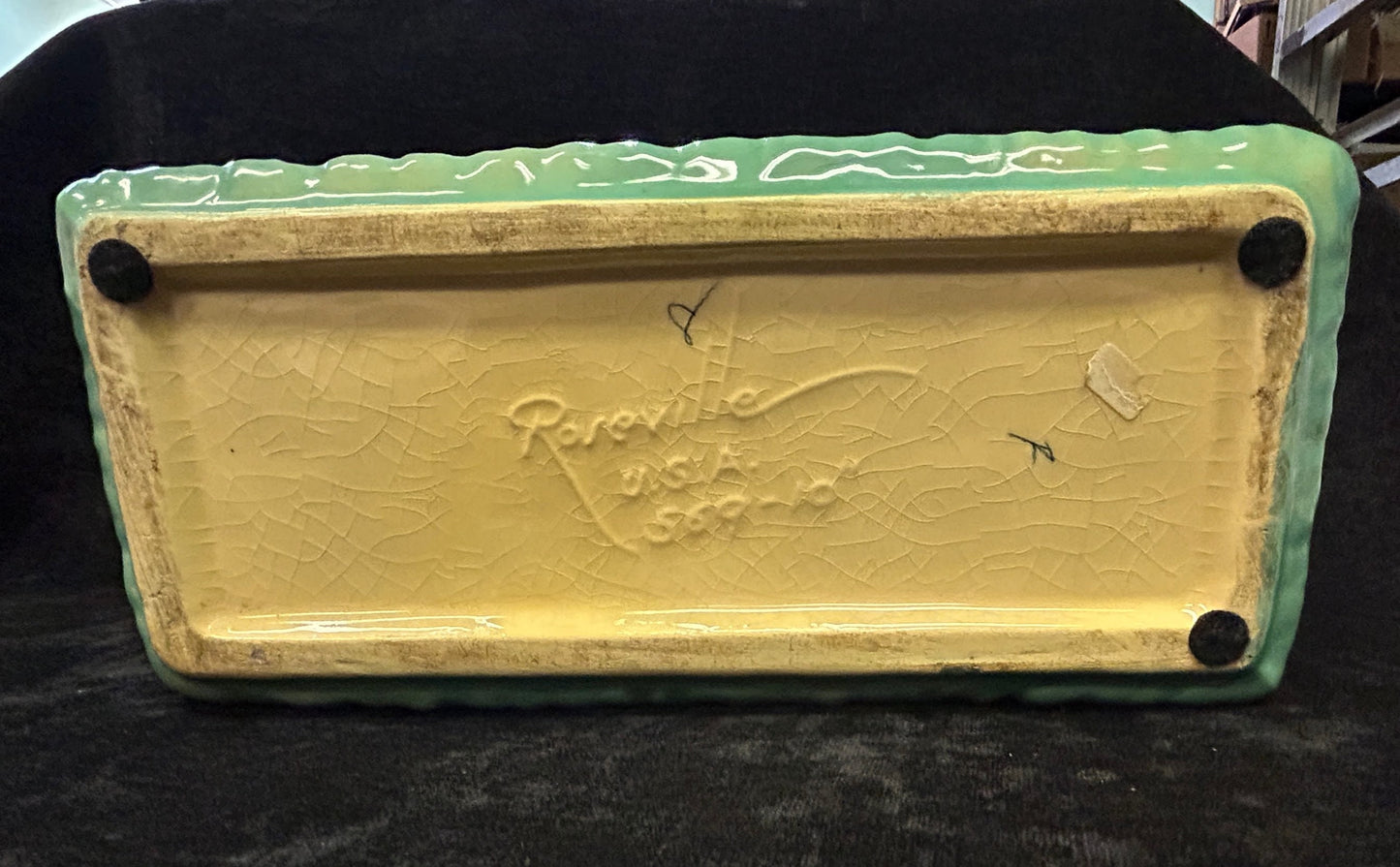 Roseville Pottery Ming Tree Planter 11" x 5" - 1949 Roseville  -Turquoise  with Pink Foliage on Tan Branches -Mid Century Art Pottery