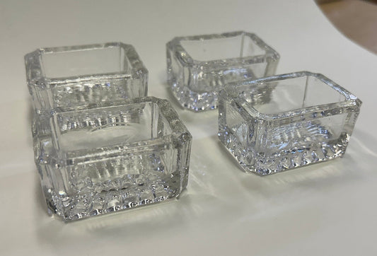 Crystal Salt Cellars - Rectangular Shaped - Perfect Condition - Sold as set