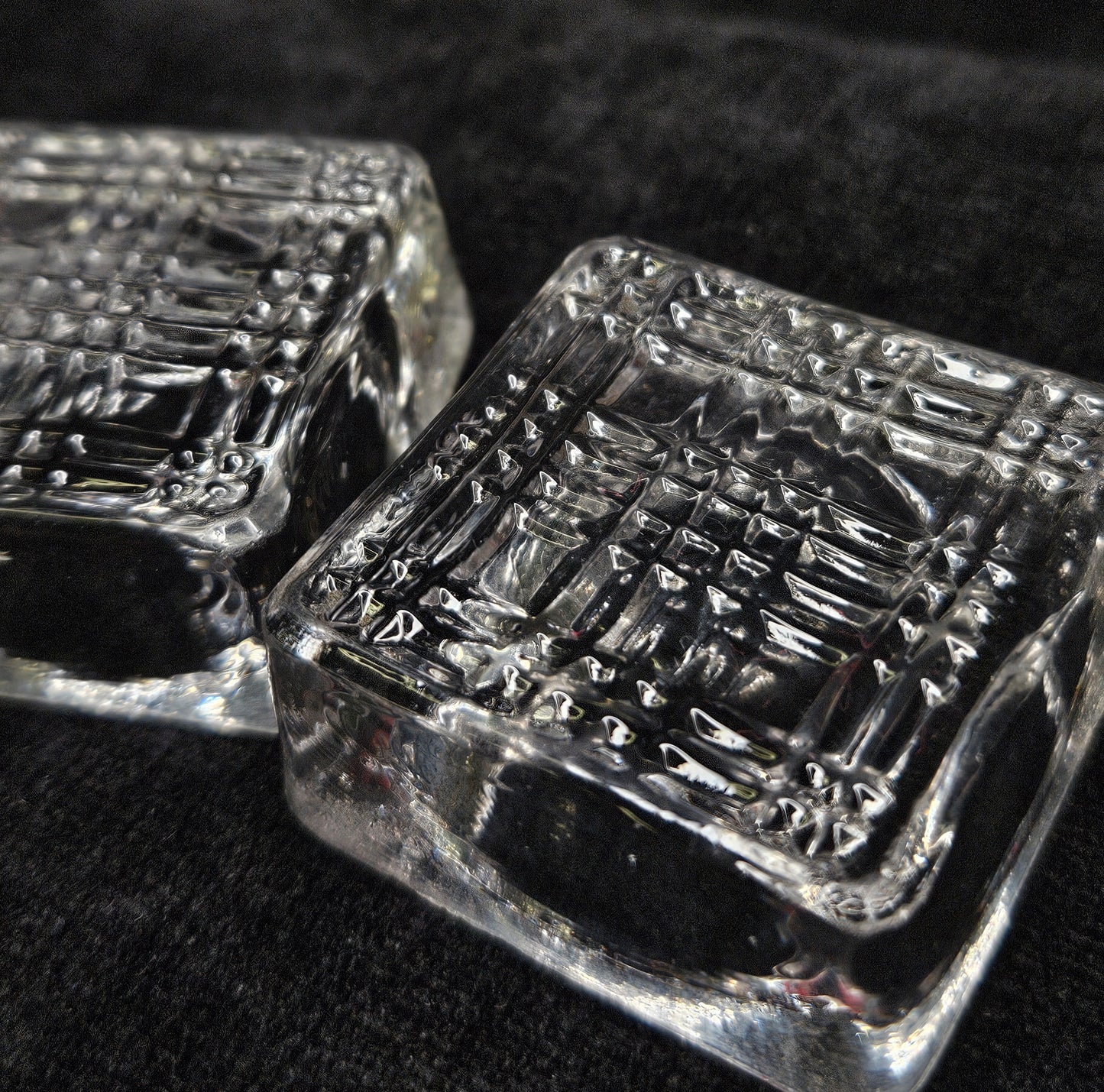 Set of Two, Square, Depression Glass Salt Cellars- Single Serving Salt Dishes - Salt for One - Only Way to Serve Salt Before 1911