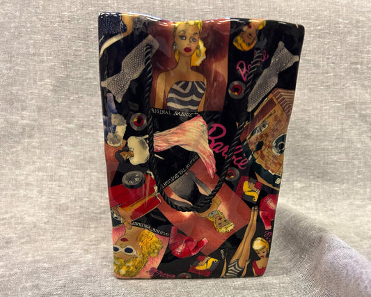 Barbie Ceramic Shopping Bag - Vintage 1995 Nicole Miller Design- Statement Piece or Vase by Enesco