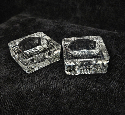 Set of Two, Square, Depression Glass Salt Cellars- Single Serving Salt Dishes - Salt for One - Only Way to Serve Salt Before 1911