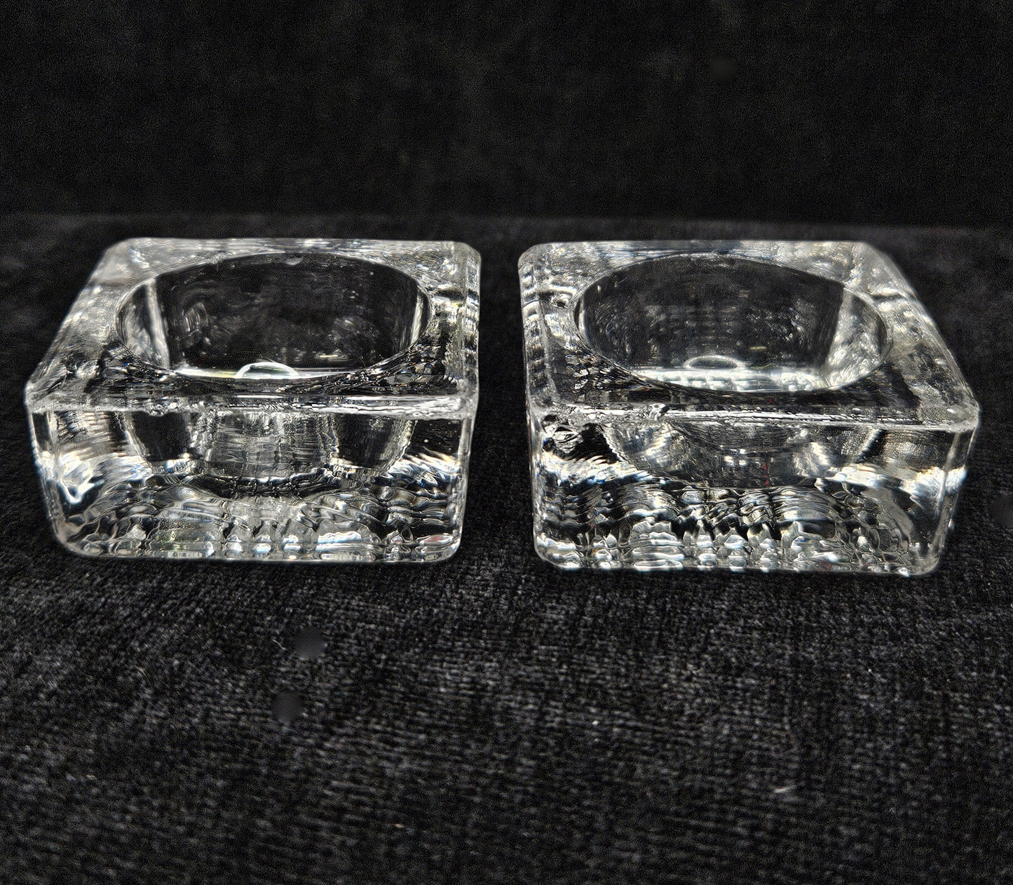 Set of Two, Square, Depression Glass Salt Cellars- Single Serving Salt Dishes - Salt for One - Only Way to Serve Salt Before 1911
