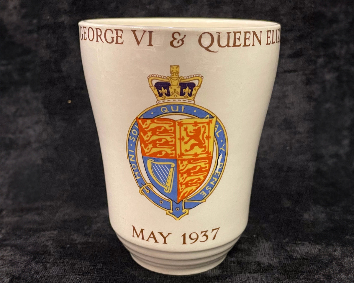 King George VI & Queen Elizabeth Coronation Cup - May 1937 Souvenir- Losol Ware Burslem - Pims Cup for the British Lady
