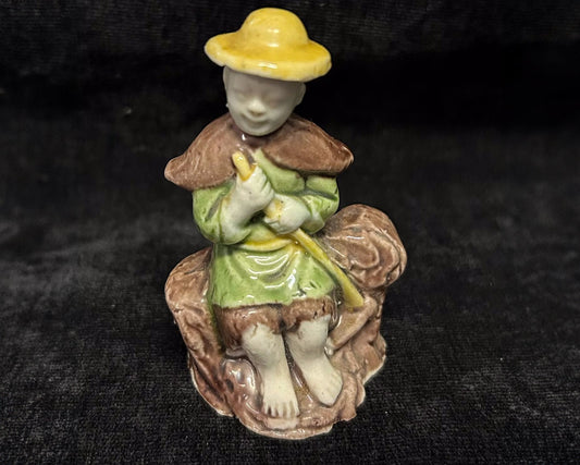 Chinese Mudman Character - Young Man with Scythe - Chinese Mudman - Antique Figurine