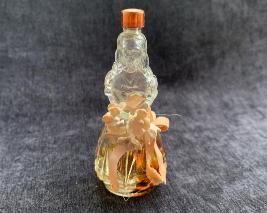 Babs Creations Inc, Yesteryear Perfume Bottle Girl holding Parasol with Flower Ribbon, Vintage