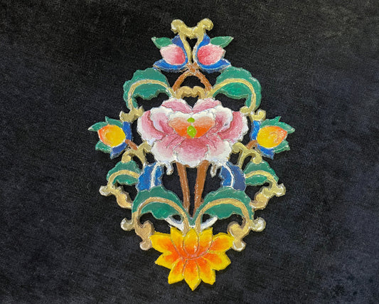 Drepung Gomang Monastery Mandala - Tibetan Monks - Floral Mandala Wall Decor- Monks of India - Colorful Hand painted Mandala
