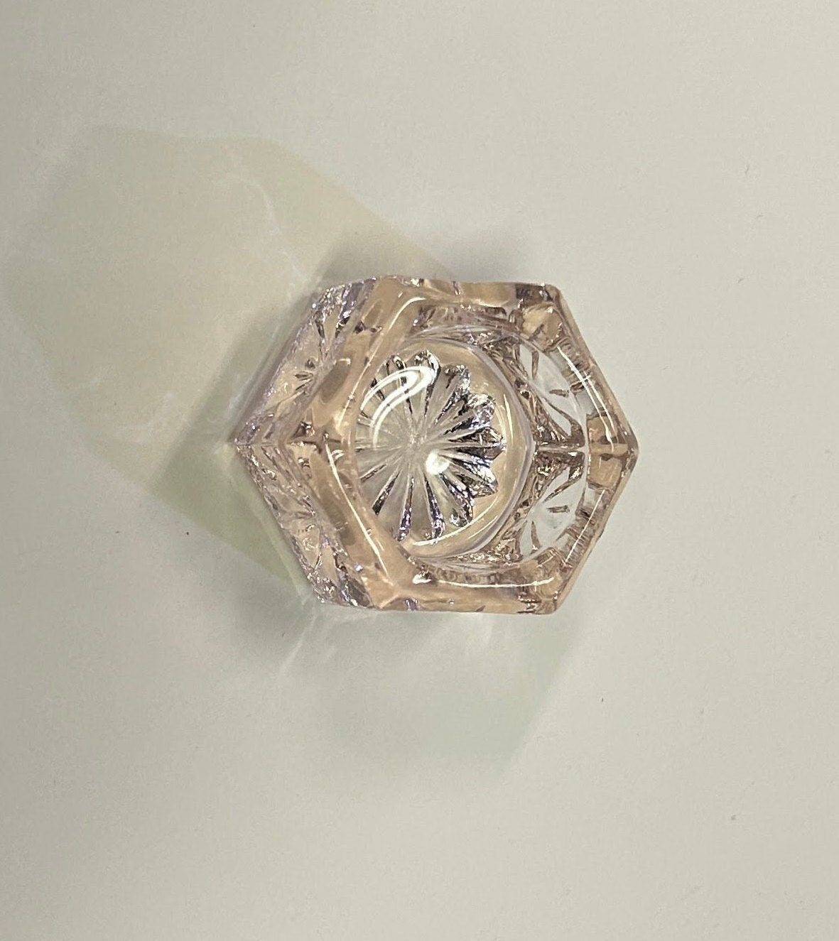 Salt Cellar - Pink Depression Glass - Rose Colored Glass With Star Pattern