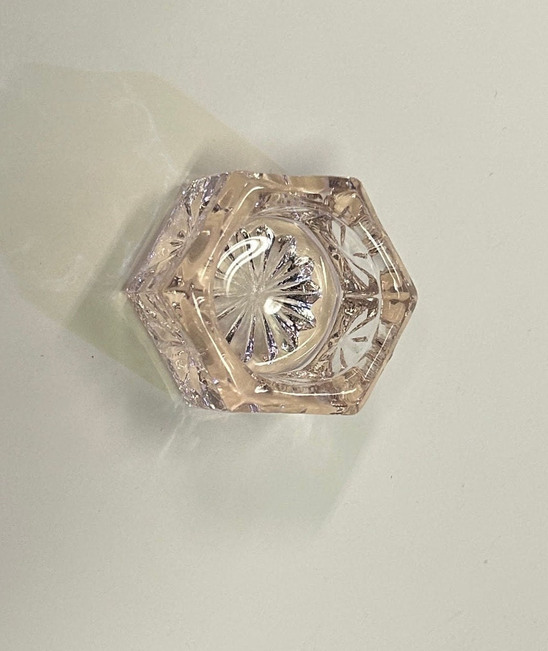 Salt Cellar - Pink Depression Glass - Rose Colored Glass With Star Pattern