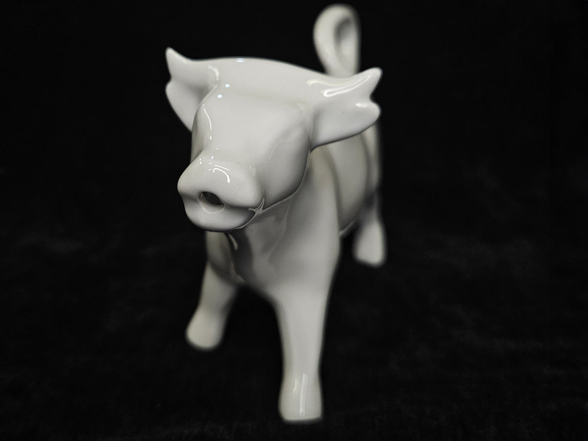 Classic French Cow Creamer - Porcelain Cow Pitcher - Pullivuyt, France - Farm House Kitchen Perfect - Marked Made in France