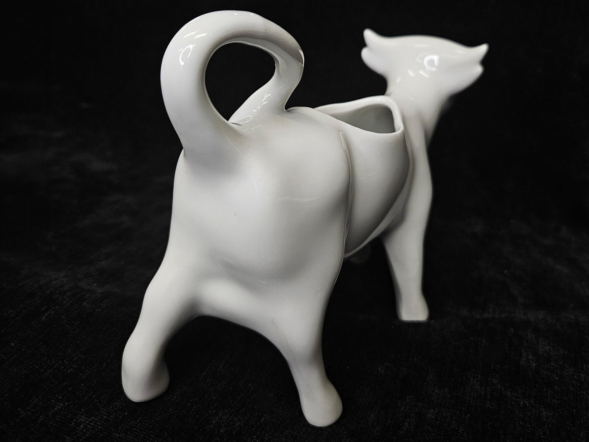 Classic French Cow Creamer - Porcelain Cow Pitcher - Pullivuyt, France - Farm House Kitchen Perfect - Marked Made in France