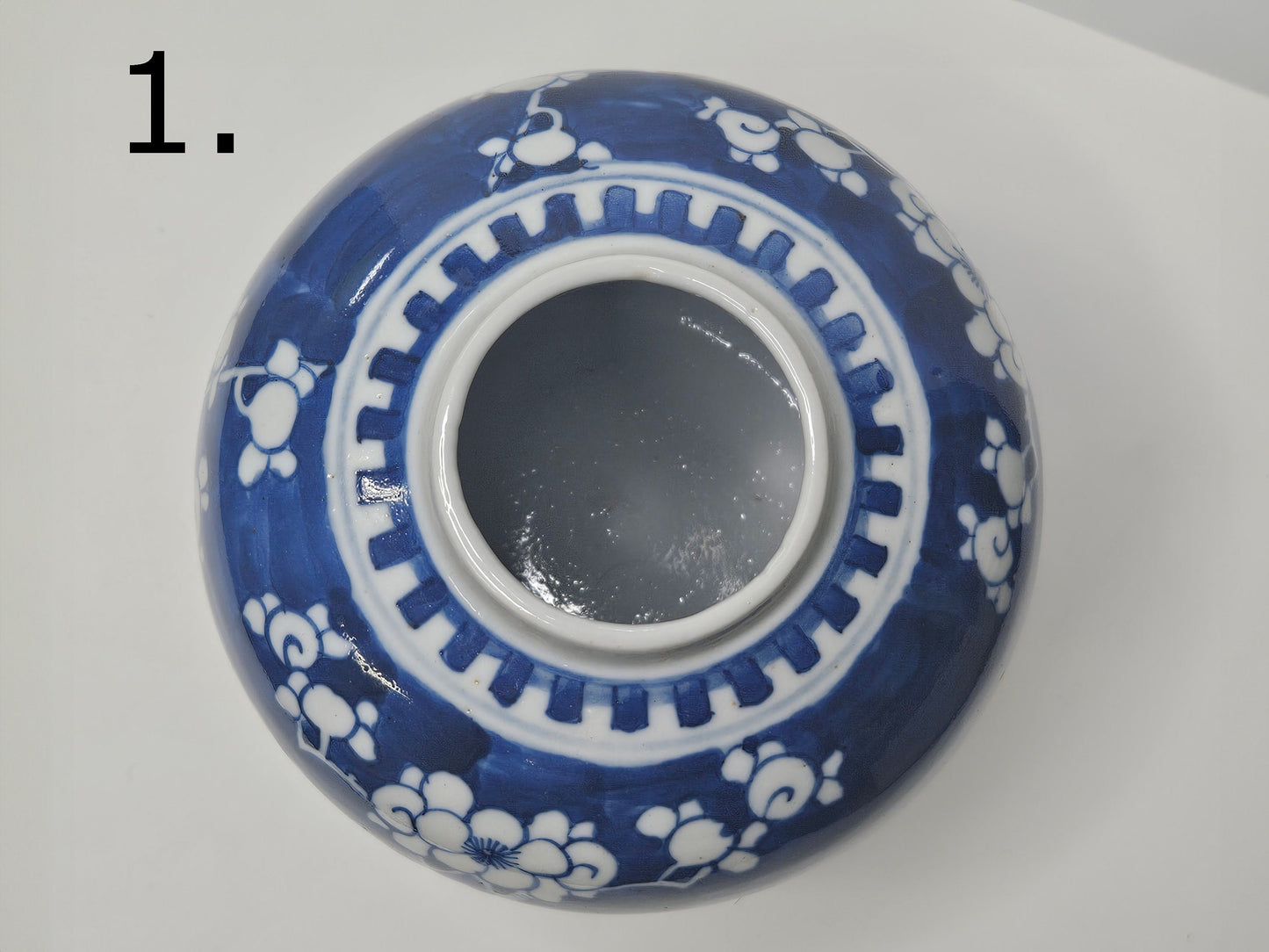 Hand Painted Prunus Blossom Tree Design- Early 20th Century China  -Pottery Ginger Jar Vase - #1 is 16"- C - #2 is 17" C - Sold Individually