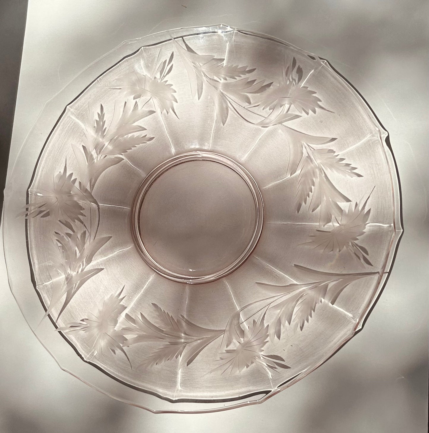 Pink Depression Glass 10.5" Tray with Embossed Carnation Design - Pink Wedding Tray - Lovely Pink Serving Tray or Cake Plate - Charcuterie