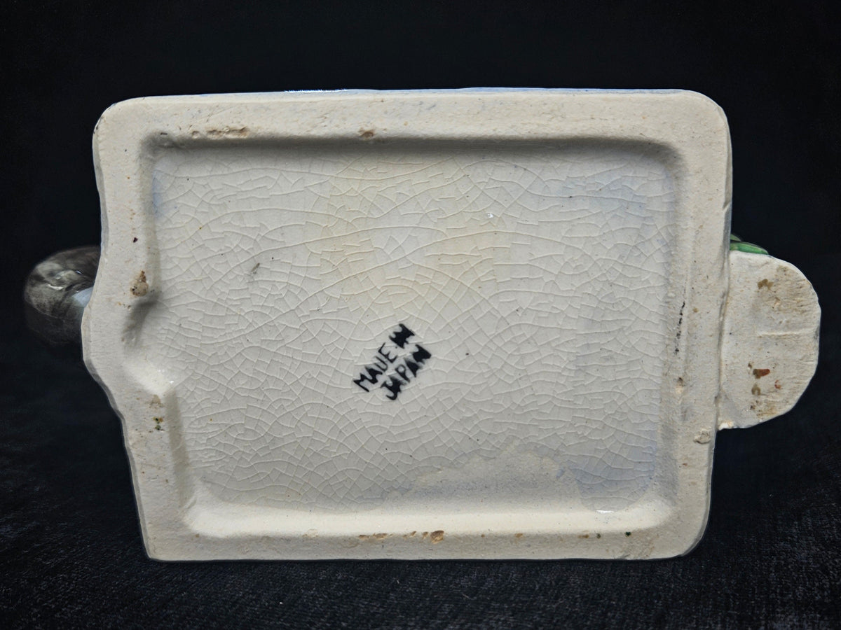 1950's Japanese Ceramic Cottage Teapot- Midcentury Thatch Roof House Pottery - Single Serving teapot - Child's teapot