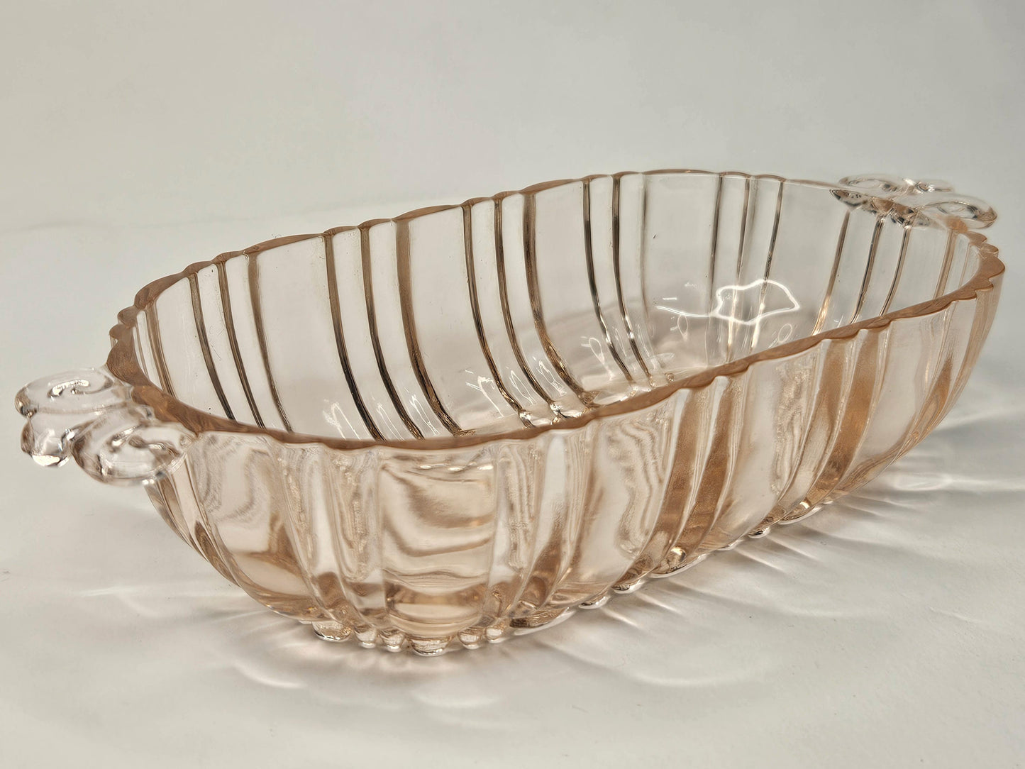 Blush Pink Oblong Relish Bowl - Anchor Hocking Pink Olive Dish - Old Cafe Pink Depression Glass - Pink Glass on your Dressing Table