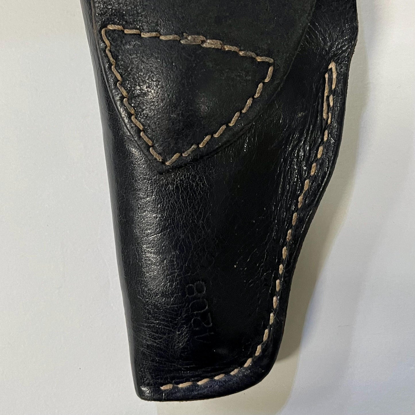 Engraved Leather Derringer Holster - Small Black Leather Holster - leg holster - Ladies Holster