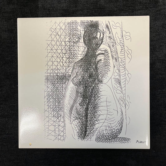 La Femme Picasso Art Tile A - Female Figure - Picasso Sketch on Tile - 1976 Pablo Picasso Art Tile